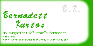 bernadett kurtos business card